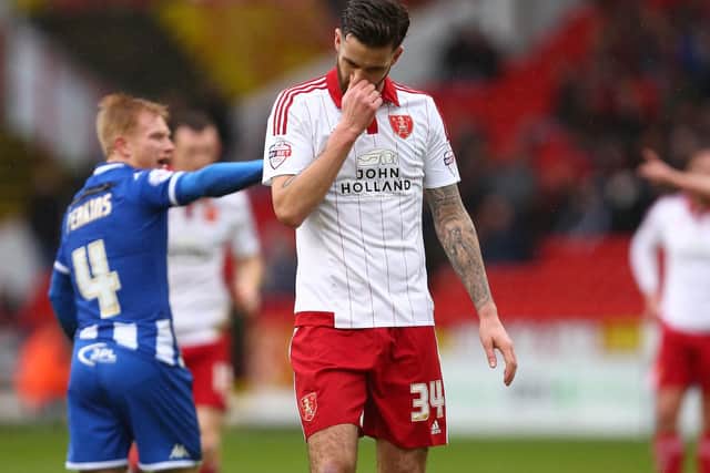 David Edgar looks dejected during Sheffield United's 2-0 defeat to Wigan