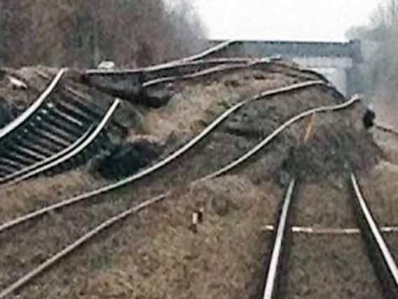 A railway line or a rollercoaster? The scene after the landslide.
