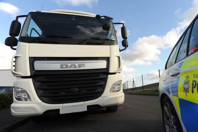 South Yorkshire Police Operation Ophelia tries to catch drivers offending behind the wheel by using a HGV. Picture: Andrew Roe