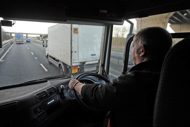 South Yorkshire Police Operation Ophelia with Adrian Burgoyne driving a HGV to try and catch drivers offending behind the wheel. Picture: Andrew Roe