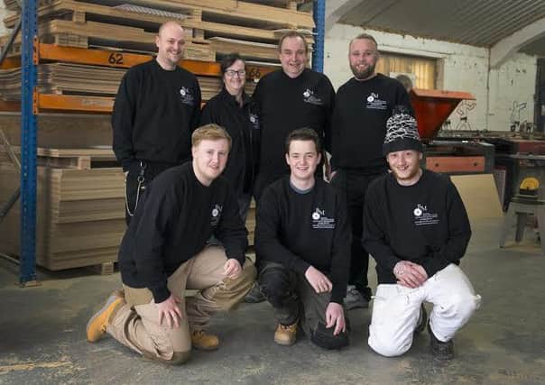 Booths Manufacturing in Barnsley. 
Top row: left to right Craig Booth, Debbie Booth, Derek Booth and Adam Booth.
Bottom row: left to right Cameron Ramsden, Sam Andrews and Jooren Bloomaerte.