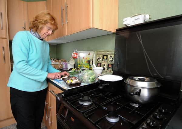 Date:21st January 2016. Picture James Hardisty.
Ilona Richards, 68, of Burton-Upon-Stather, near Scunthorpe, could be Britain's most frugal pensioner she buys practically all her food with reduced labels from her local super markets saving her hundreds each year.