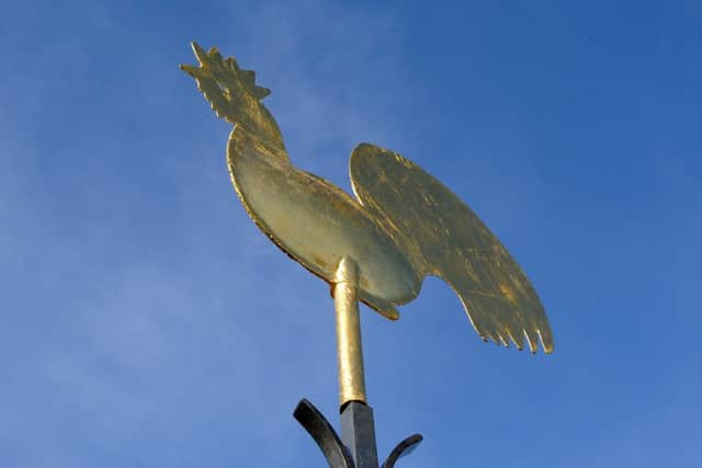The weathervane has been re-installed on the spire of the Cathedral Church of St Marie. Picture: Andrew Roe