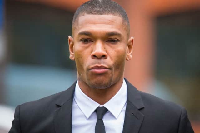Former Premier League footballer Marcus Bent arrives at Guildford Magistrates' Court, Surrey