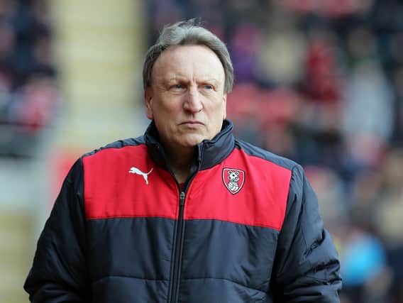 Neil Warnock in charge of his first game at Rotherham United - a 0-0 draw with Birmingham