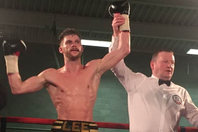 Lee Appleyard is declared the winner of his fight with Alex Phillips