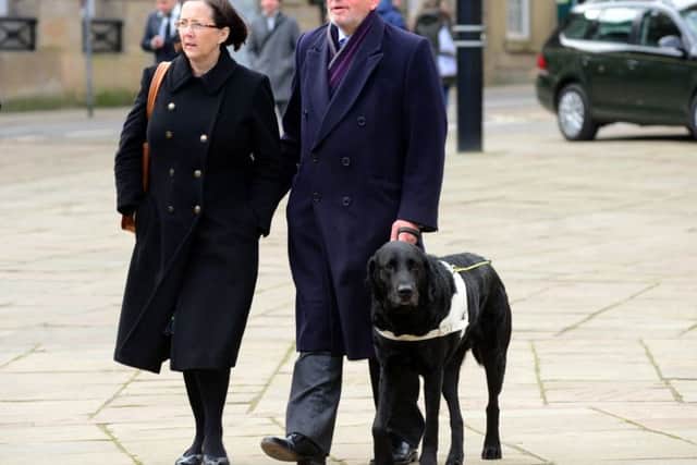 David Blunkett arrives for the funeral of Harry Harpham. Picture Scott Merrylees