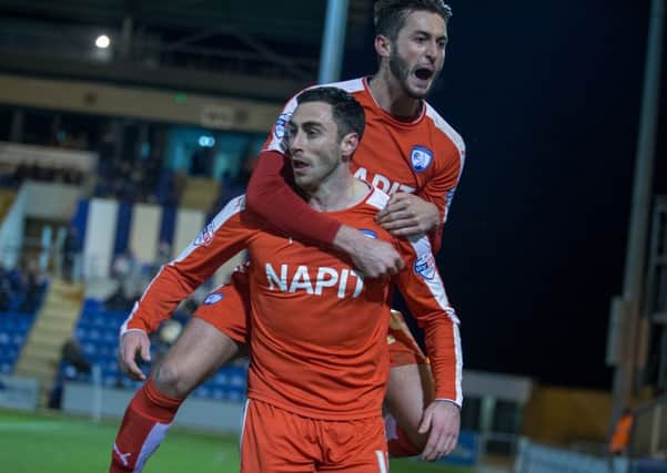 Colchester United vs Chesterfield - Lee Novak and Ollie Banks celebrate - Pic By James Williamson
