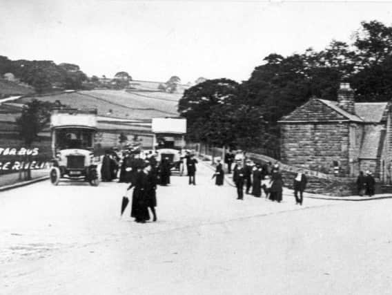 The opening day of a new bus service from Rivelin Post Office to the city in 1910