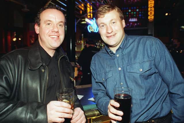 PLAYERS CAFE,ATTERCLIFFE, PREVIEW NIGHT Left, cinema costume supervisor Simon Murray and Sheffield Wednesday's Kevin Pressman.