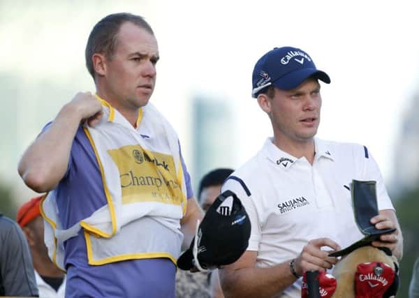 Danny Willett with caddy Jonathan Smart at the Maybank Championship