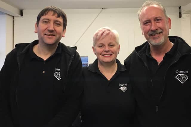 Dave Fletcher, Jane Micklethwaite and Robert Lawson of Diamond Dispersions.
