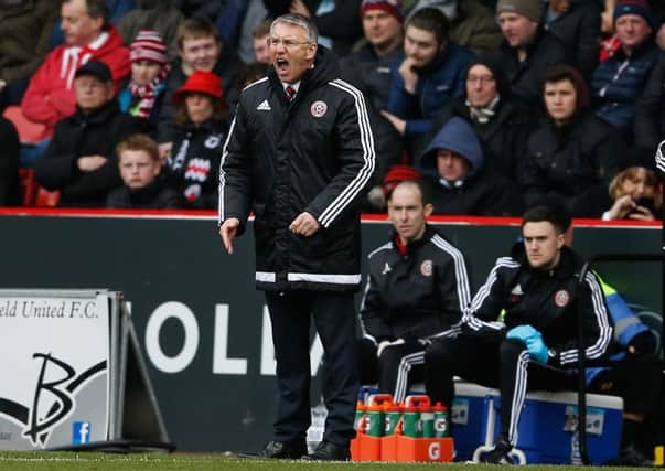 Sheffield United manager Nigel Adkins barks-out his orders 
Â©2016 Sport Image all rights reserved