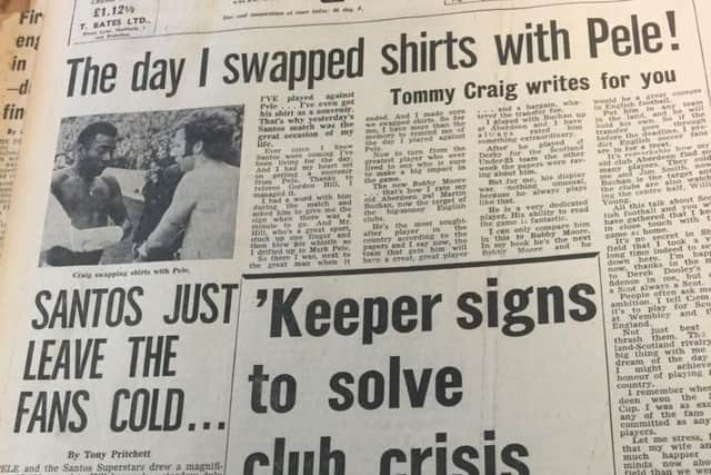 The Star's coverage of Pele's visit to Hillsborough, including a column from Tommy Craig