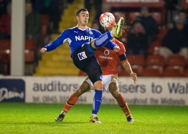 Walsall vs Chesterfield - Lee Novak controls the ball - Pic By James Williamson