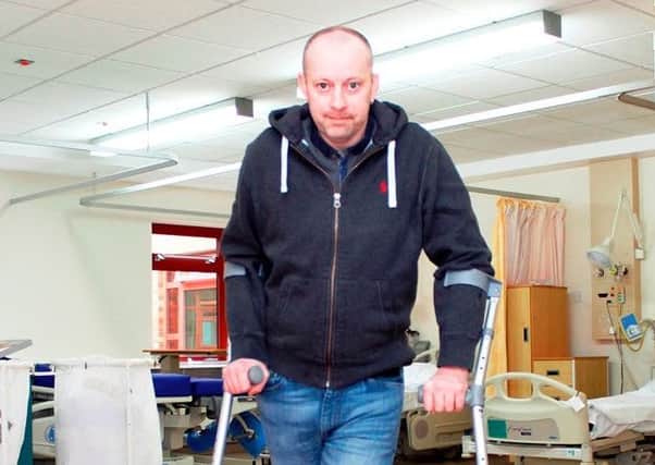 Richard Fletcher, of Chapeltown, has become the first patient to have a revolutionary device implanted into his leg in an NHS facility which enables him to walk again.