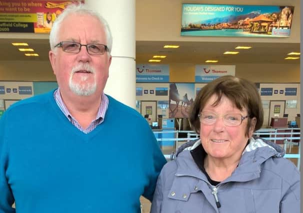 Chris and Catherine Turner at Doncaster Airport