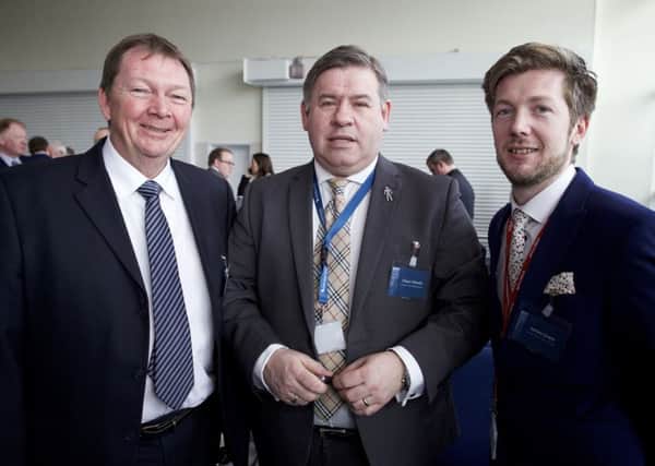From left: Tony Lonsdale of Doncaster Airport with Shaun Woods and James Grant of Durham Tees Valley Airport