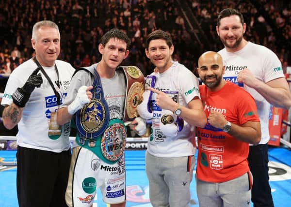 Gavin McDonnell (second from left) has hailed trainer Dave Coldwell (second from right)