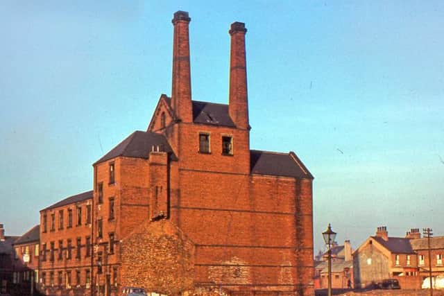Corporation Brewery, Doncaster, seen from the south west, in June 1959