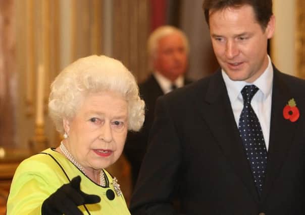 Nick Clegg with the Queen in 2010