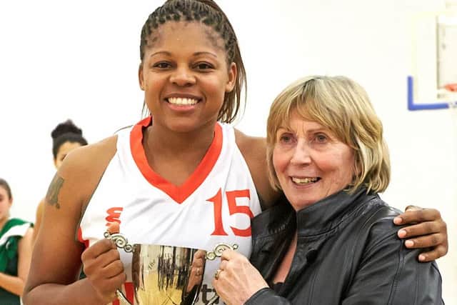 Flashback: Hatters star Steph Gandy receives the Betty Codona Classic Cup a year ago - from Betty Codona