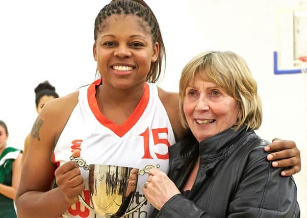 Flashback: Hatters star Steph Gandy receives  the Betty Codona Classic Cup a year ago - from Betty Codona