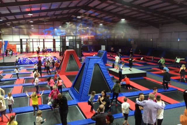 How the new indoor Go Bounce trampoline park would look.