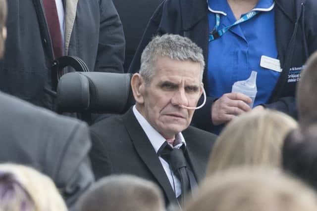 John Deere at the funeral of his wife Mandy Deere taking place at St Peterâ¬"s Church Askern. Picture: Sarah Washbourn