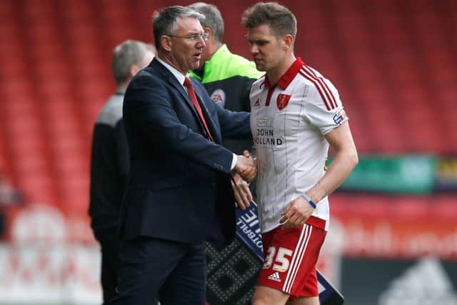 Nigel Adkins with Dean Hammond who turned in an impressive performance despite being ill