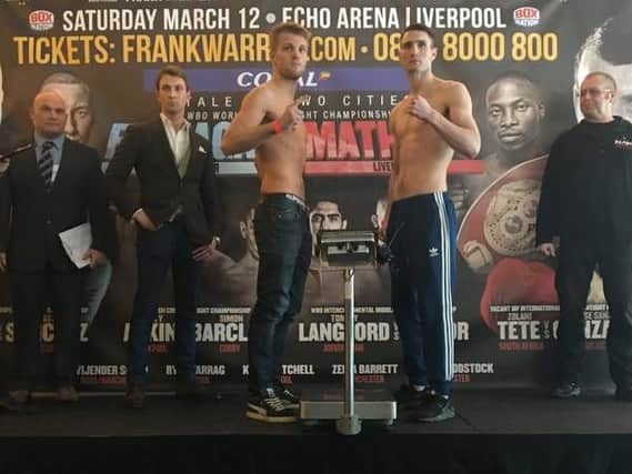 Lewis Taylor (left) at the weigh in