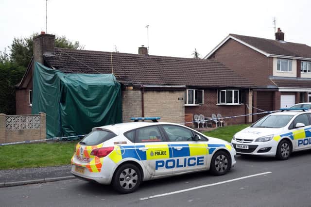 The bungalow on Pinfold Close where the fatal fire happened on Saturday evening