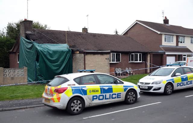 The bungalow on Pinfold Close where the fatal fire happened on Saturday evening