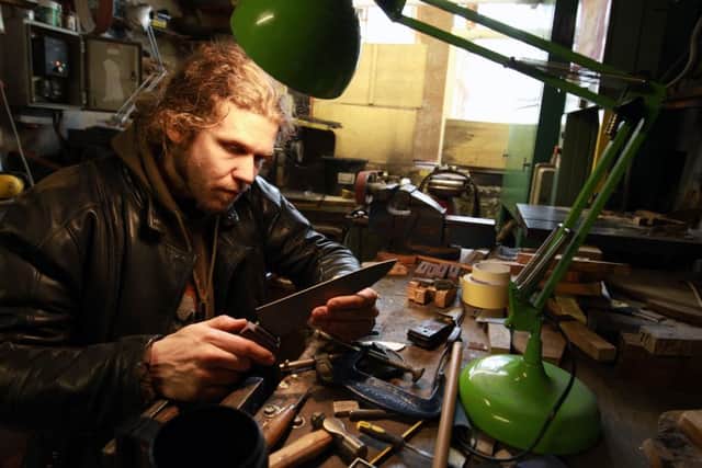Will Ferraby is one of Sheffield's last remaining knife makers. Will is pictured in his workshop on Harwood Street.