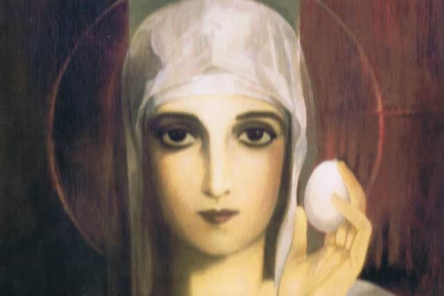 Mary Magdalene holding an egg