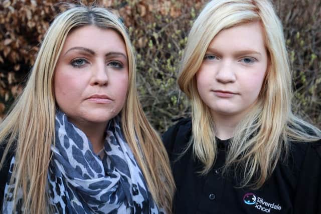 Mum Natasha Green and daughter Leah have concerns after an incident at Silverdale School involving her Leah.