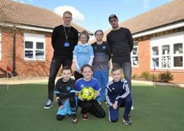 Sheffield Wednesday footballers at Southey Green Primary School