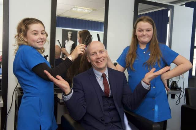 Chaucer schools building and hairdressing vocational classes
Ellie McCormick and Ellie Pryor in the hairdressing salon with Head Scott Burnside
Picture by Dean Atkins