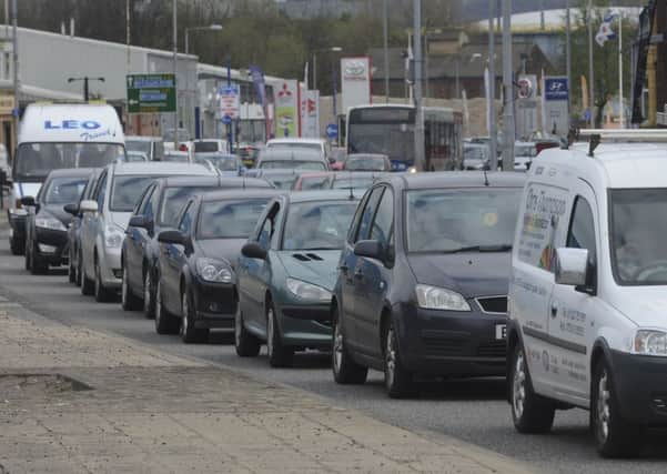 Traffic queueing on Penistone Road in Sheffield