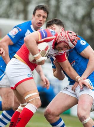 Sheffield Eagles v Swinton
Challenge Cup: 
Michael Knowles puts his head down and pushes forward. 
Picture Dean Atkins