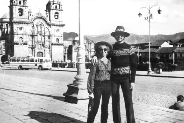 Peter Bennion and Kay Wallace on the trail of the weavers of Alpaca rugs in Peru back in the Seventies