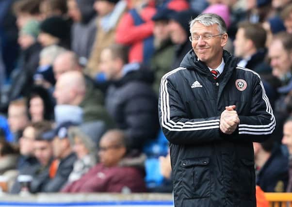 Sheffield United's Nigel Adkins looks on dejected during the League One match at The Den.  Photo credit David Klein/Sportimage