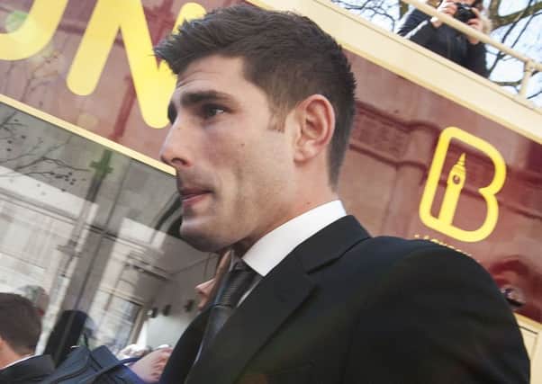 Ched Evans arrives at the Court of Appeal today, March 22, 2016. Picture: PA