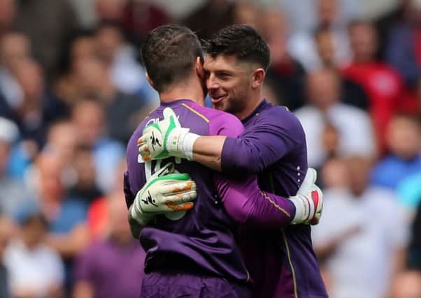 Republic of Ireland's Keiren Westwood (right) with fellow goalkeeper Shay Given
