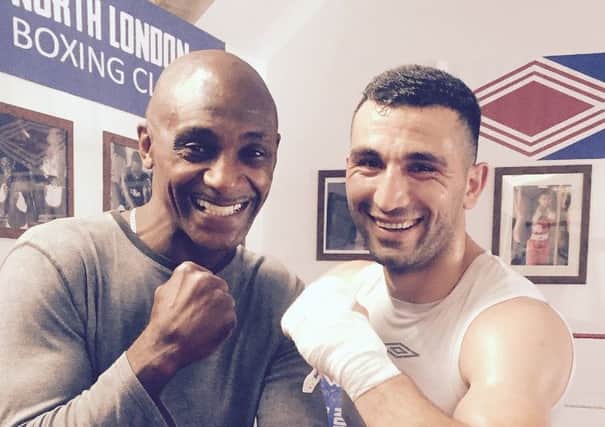 Sheffield-trained boxer Herol Graham with friend Sedat Sag, who has set up an online fundraising campaign to support Herol in hospital.