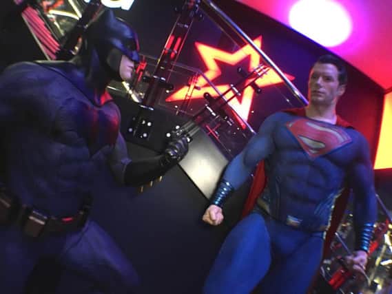 Batman Vs Superman icons on display at Cineworld Sheffield