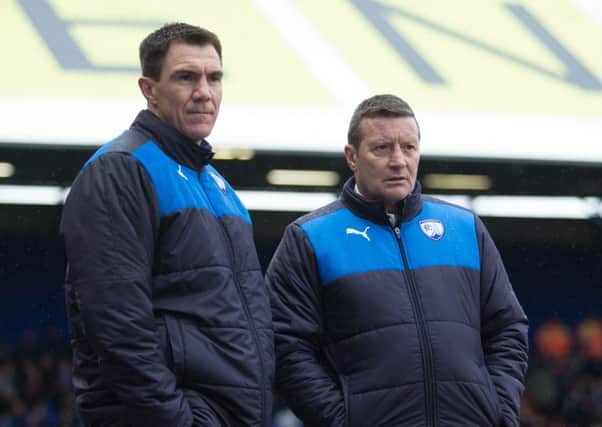 Oldham vs Chesterfield - Chris Morgan and Danny Wilson - Pic By James Williamson