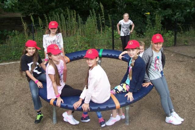 Children in Endcliffe Park as part of a visit organised by Chernobyl Children's Lifeline