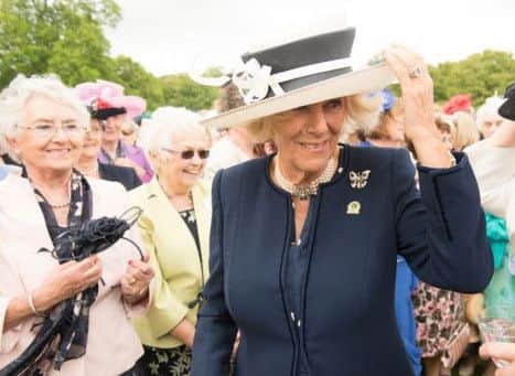 Two South Yorkshire Trustees, Sandy and Joan, with the Ducess of Cornwall at Buckingham Palace's Royal Garden Party last year