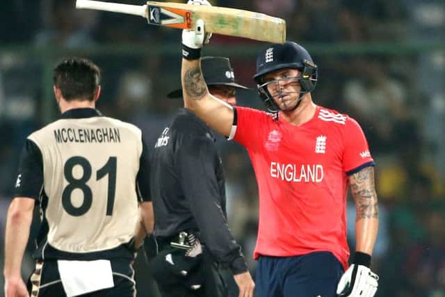 England's Jason Roy, right, led them to the World T20 final